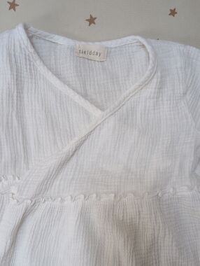 White Cotton Kids Casual Dress